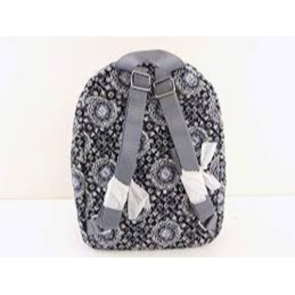 NWT Vera Bradley Iconic Leighton Backpack Charcoal Medallion Quilted Cotton Wome - Picture 2 of 9